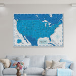Load image into Gallery viewer, Pinnable USA Journey Map • Modern Blue / White