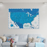Load image into Gallery viewer, Pinnable USA Journey Map • Modern Blue / White