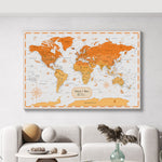 Load image into Gallery viewer, Pinnable World Journey Map • Modern Orange
