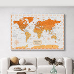 Load image into Gallery viewer, Pinnable World Journey Map • Modern Orange