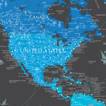 Load image into Gallery viewer, Pinnable World Journey Map • Modern Blue / Black
