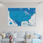 Load image into Gallery viewer, Pinnable USA Journey Map • Modern Blue / White