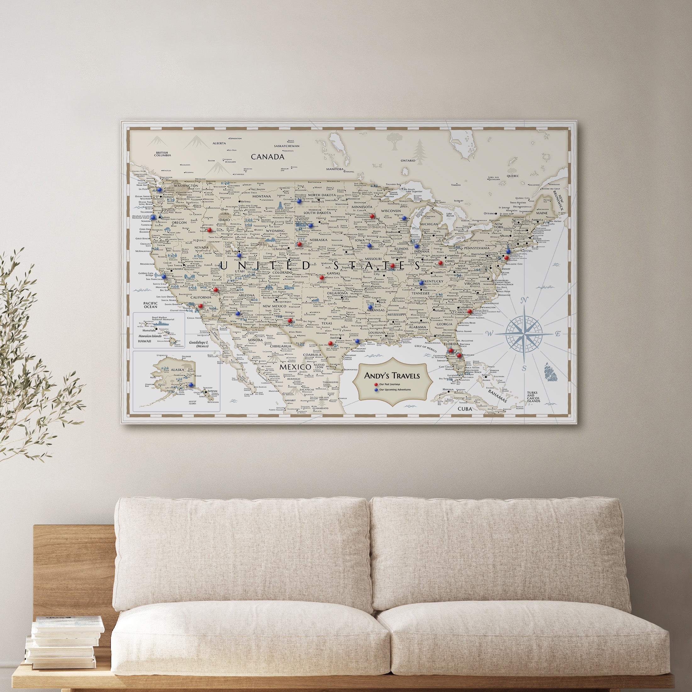 Pinnable USA Journey Map • Ivory