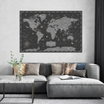 Load image into Gallery viewer, Pinnable World Journey Map • Carbon Black
