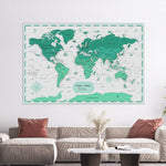 Load image into Gallery viewer, Pinnable World Journey Map • Modern Green
