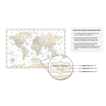 Pinnable World Journey Map - Ivory – Sentigrams