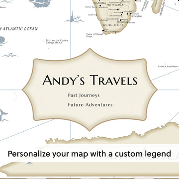 Pinnable World Journey Map - Ivory – Sentigrams