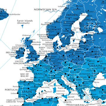 Pinnable World Journey Map - Modern Blue / White – Sentigrams