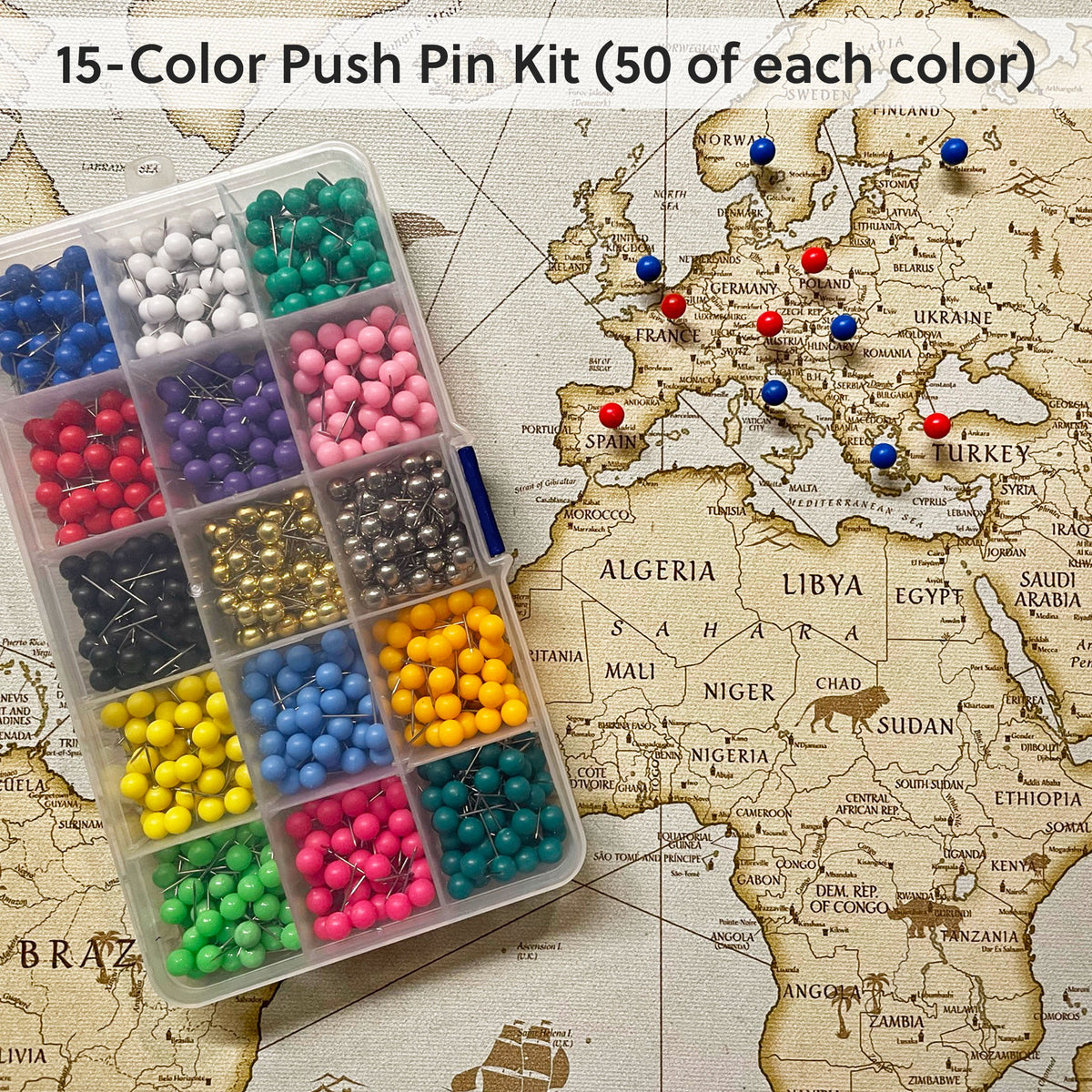 Ssent Map Pinnable USA Journey Map - Carbon Black – Sentigrams
